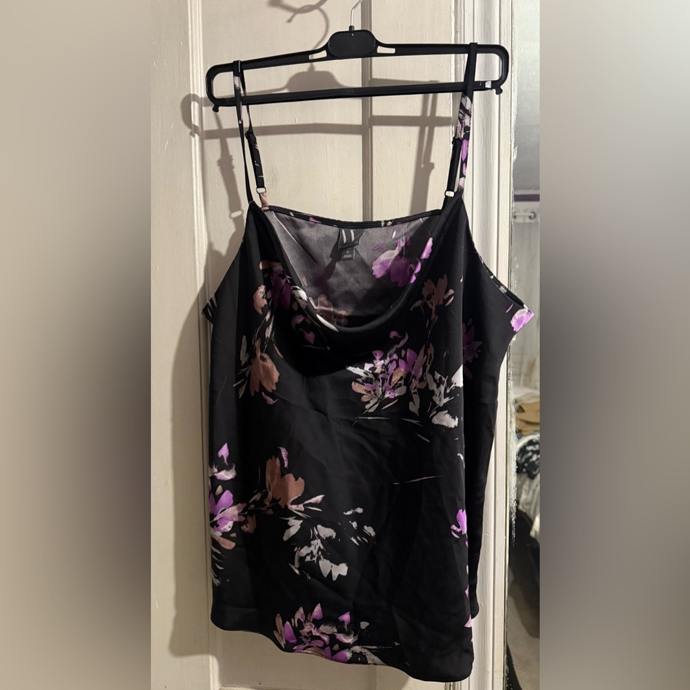 Worthington Black and Purple Floral Camisole